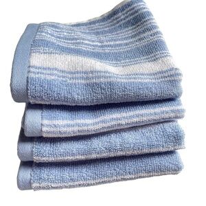 Lauren Ralph Lauren Sanders Lot of 4 Blue Cornflower washcloths NWT